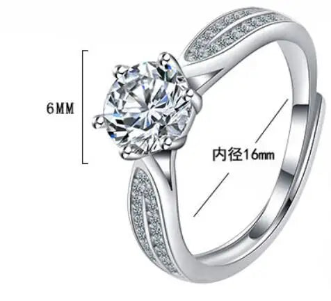 Real 3 Carat Moissanite Engagement Ring Luxury Bridal Set Solitaire Wedding Promise Ring Lab Diamond Sterling Silver Band