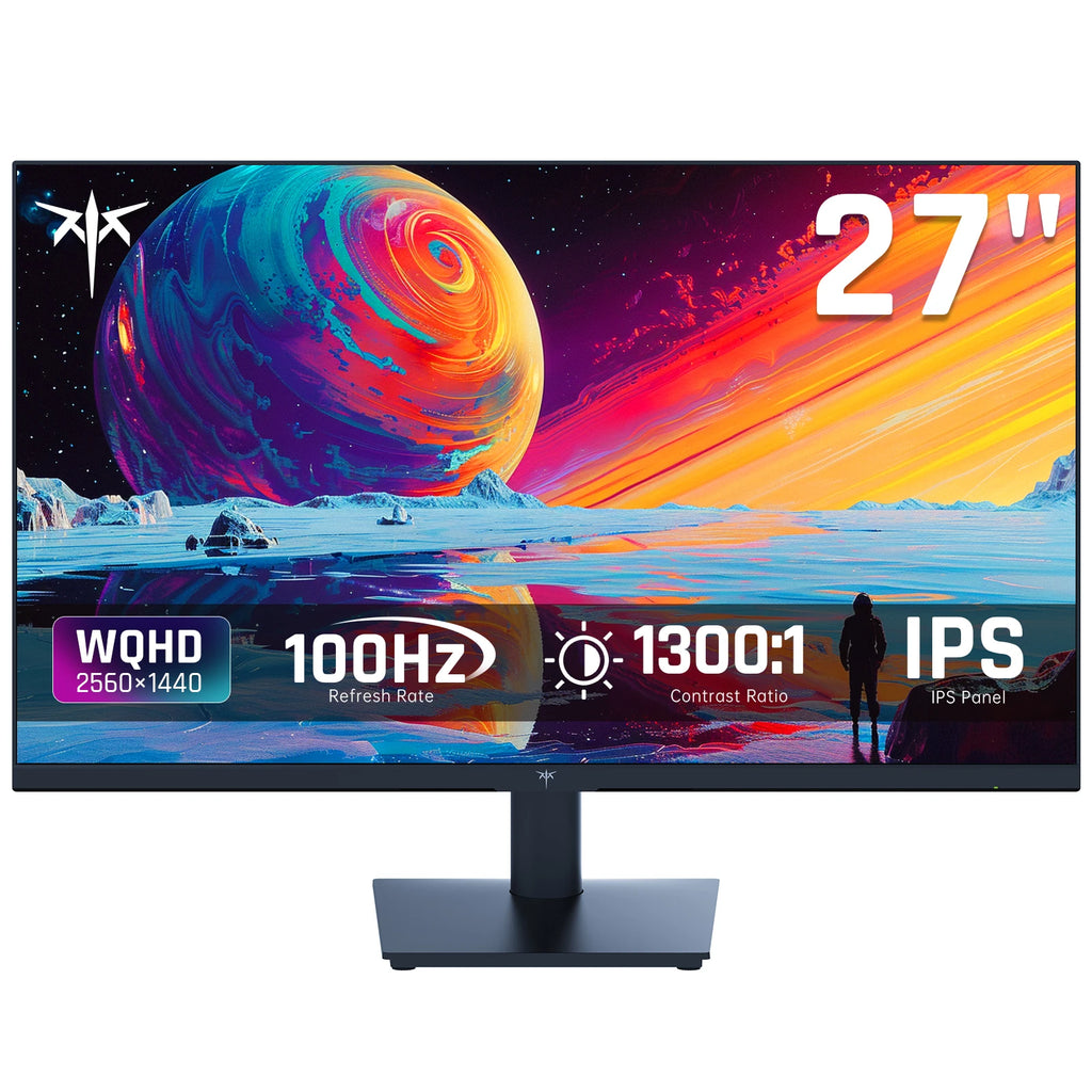 KTC 27 Inch QHD(2560 * 1440) 100Hz Computer Monitor - IPS Panel, Anti-Blue Light Screen, 100% High Color Gamut, 123% sRGB, Suppo