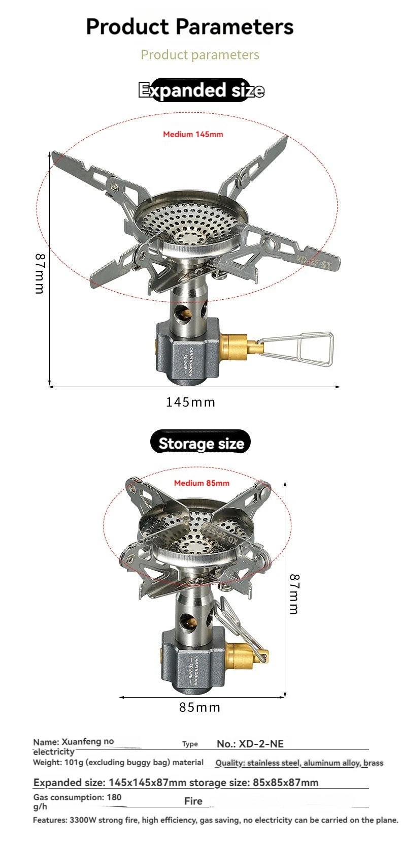CAMPINGMOON Outdoor Camping High-power Camping Fierce Fire Stove Camping Equipment Portable Flat Gas High-altitude Gas Stove