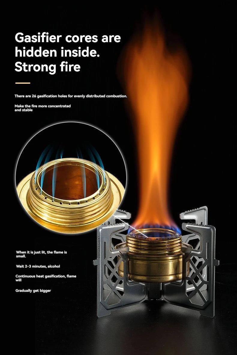 CAMPINGMOON AS-1-ST Alcohol Stove Rack Outdoor Small Picnic Equipment Brass Stove liquid Alcohol Stove Head Rack