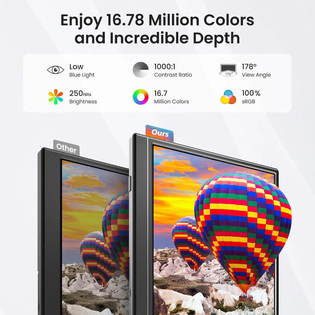 13.3'' Portable Touch Screen Monitor Display 1920*1200 16:10 IPS Panel 100% sRGB Extend Monitor For Mobile Phone Gaming TV Box