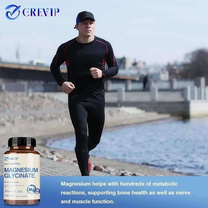 Magnesium Glycinate 200mg - Helps with Stress, Muscle, Sleep, Joints, Bones, Immune and Cardiovascular HealthSupplements