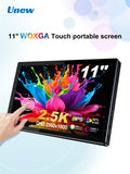 Unew 11 inch Portable Touch Monitor | 2.5K IPS, WQXGA, 350cd 92% NTSC USB-C/HDMI, VESA 75x75mm & Stand, For Mobile Phones Laptop