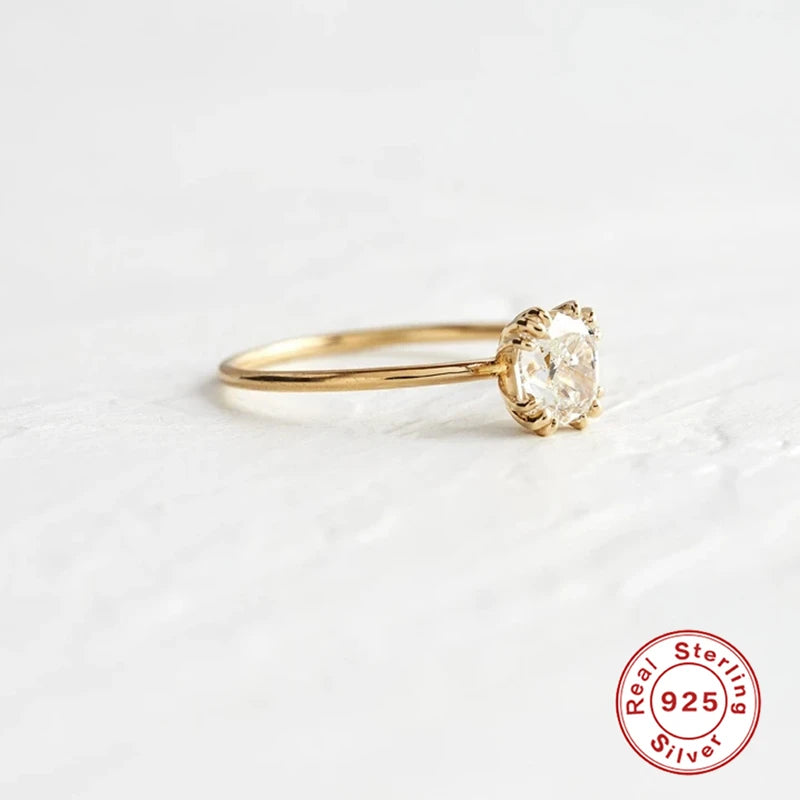 ROXI Elegant Geometry Gemstones Engagement Rings for Women Wedding Ring 925 Sterling Silver Finger Rings Bague Femme Jewelry