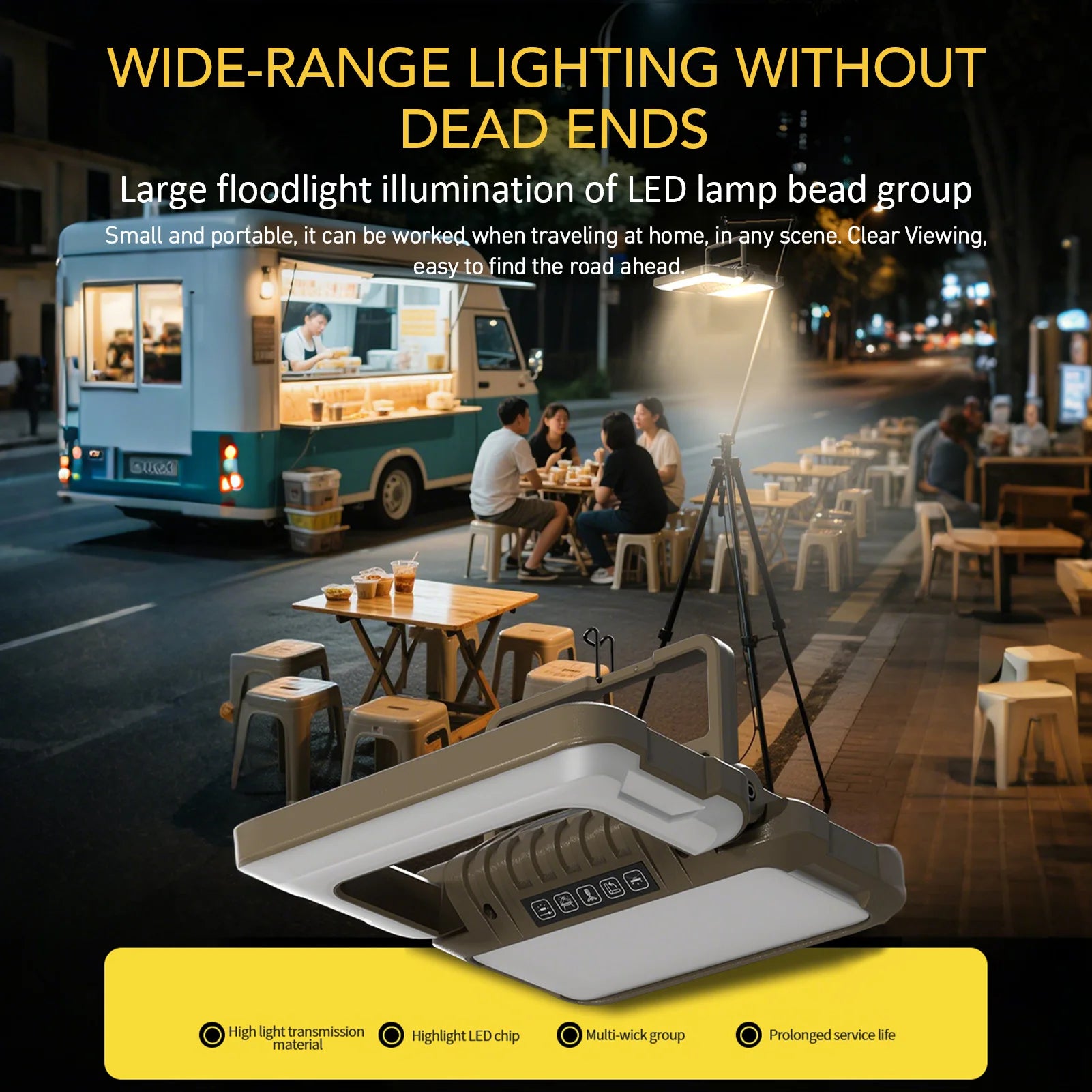 Camping Lantern Multifunctional Foldable Tent Lanterns 5 Lighting Modes Rainproof Camping Lamp for Outdoor Emergency Searchlight