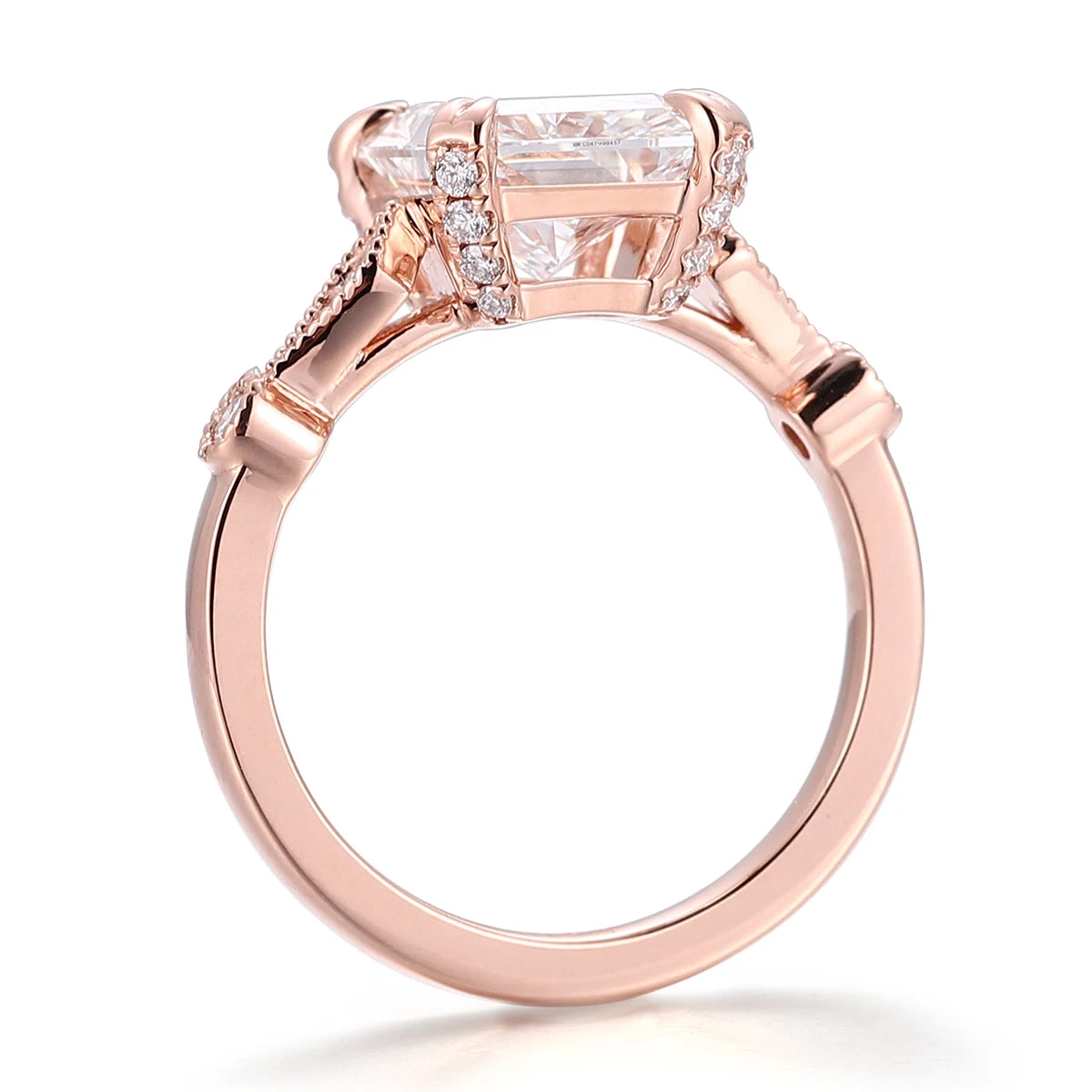 Provence 10K 14K rose gold wedding ring stackable 3CT radiant cut lab diamond engagement rings for women romantic promiss gifts