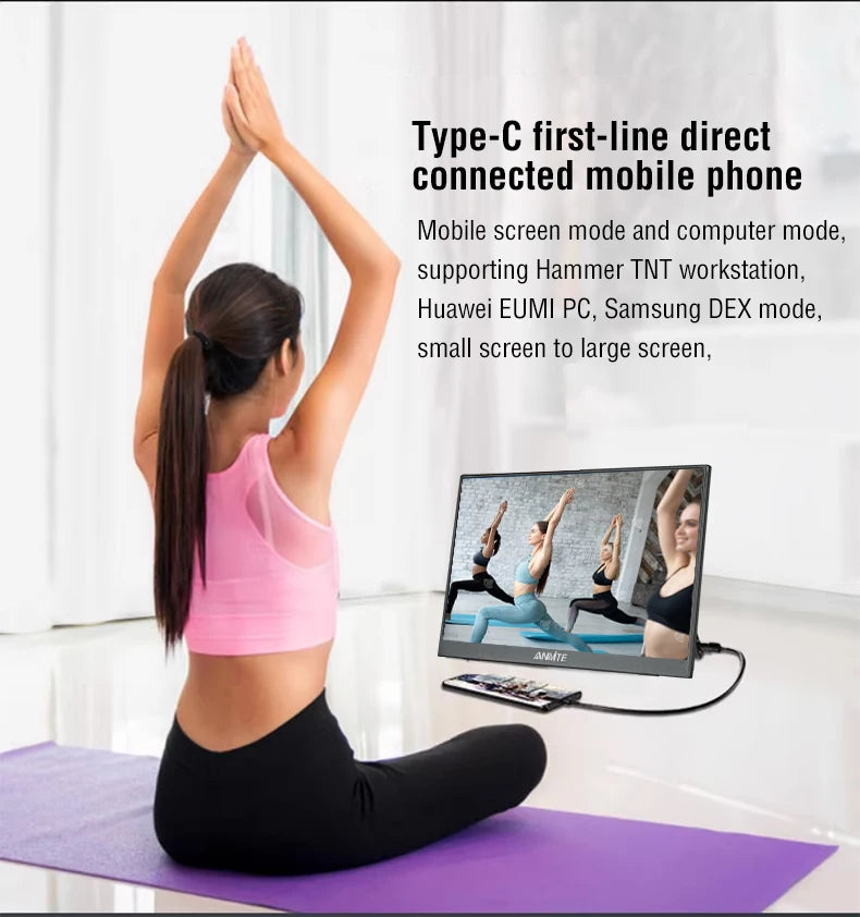 Anmite 15.6-Inch Portable Touch Monitor Non-touch optional 1080P HDR 16:9  For XBox PS4 / 5 Switch Cell Phone PC Loptop Extensio