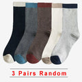 High-quality Harajuku Socks Men's mid-calf socks double-needle business and casual sock Long and warm autumn and winter socks