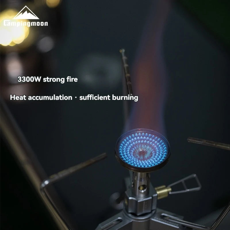 CAMPINGMOON Outdoor Camping High-power Camping Fierce Fire Stove Camping Equipment Portable Flat Gas High-altitude Gas Stove