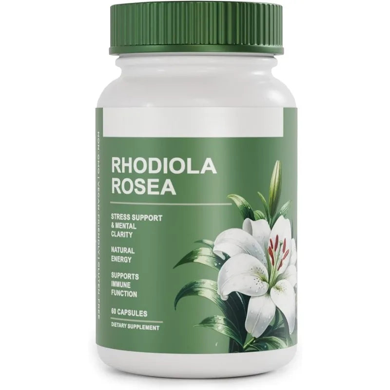 Rhodiola Rosea Supplement Golden Root Adaptogen Capsules Hodiola Rosea Extract Powder Alternative with Salidroside 60 Capsules