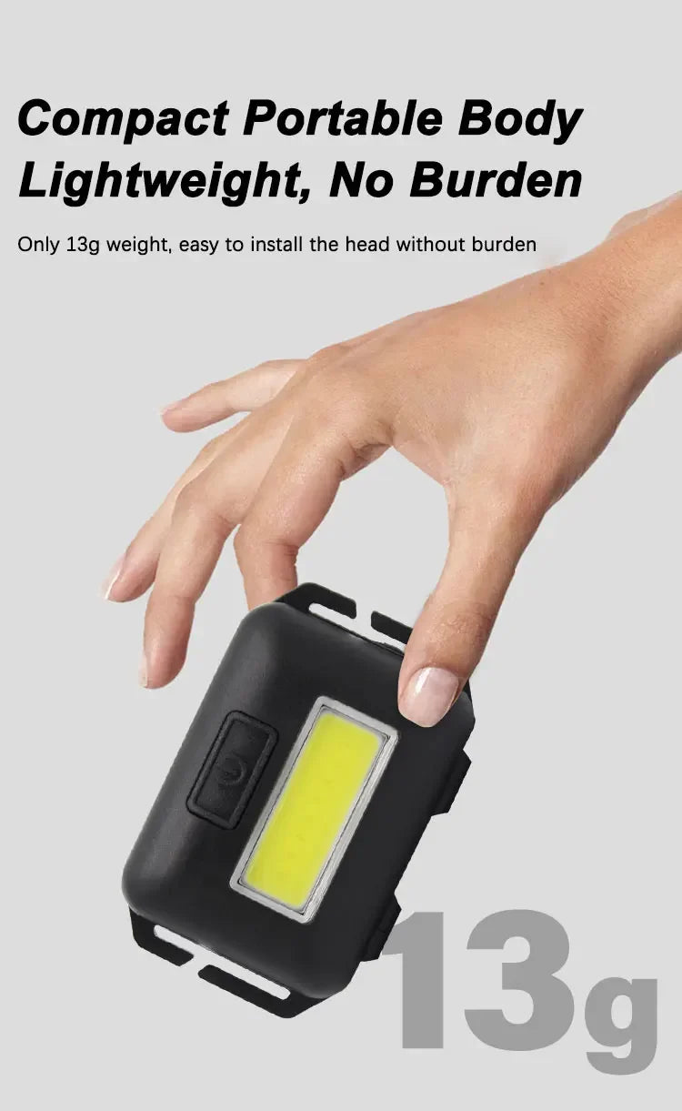 Camping Led Mini Headlights Portable Cob Headlamps Waterproof Head Front Light With 3 Switch Modes Led Lights Head Light