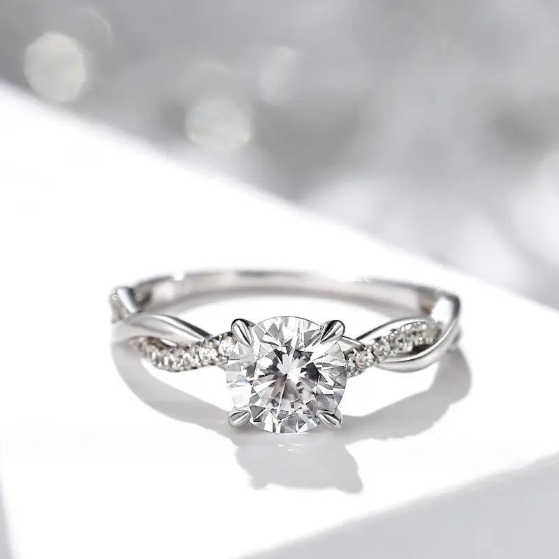 Wedding Ring For Women | Gold Plated Two-color Diamond Ring | Engagement Ring