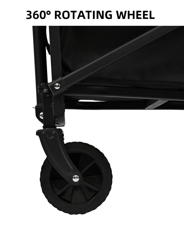 Large Capacity Collapsible Folding Utility Beach Wagon Cart Heavy Duty Fold Wagon Outdoor Trolley Portable Camping Cart