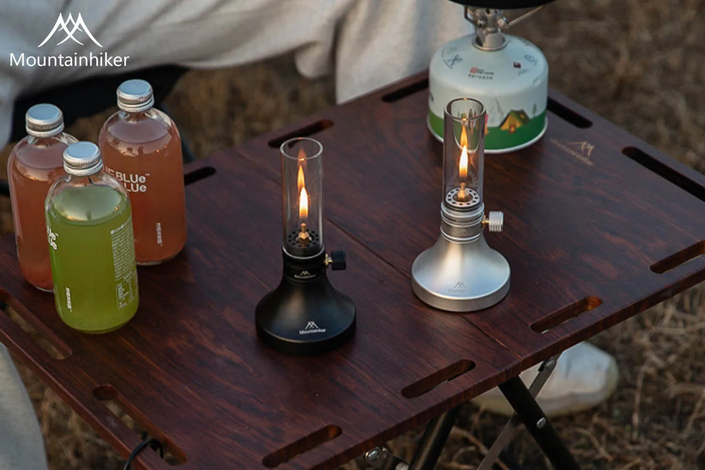 Mountain guest search banner gas lamp camping gas lamp lighting outdoor camp tent atmosphere lamp gas lamp candle lamp