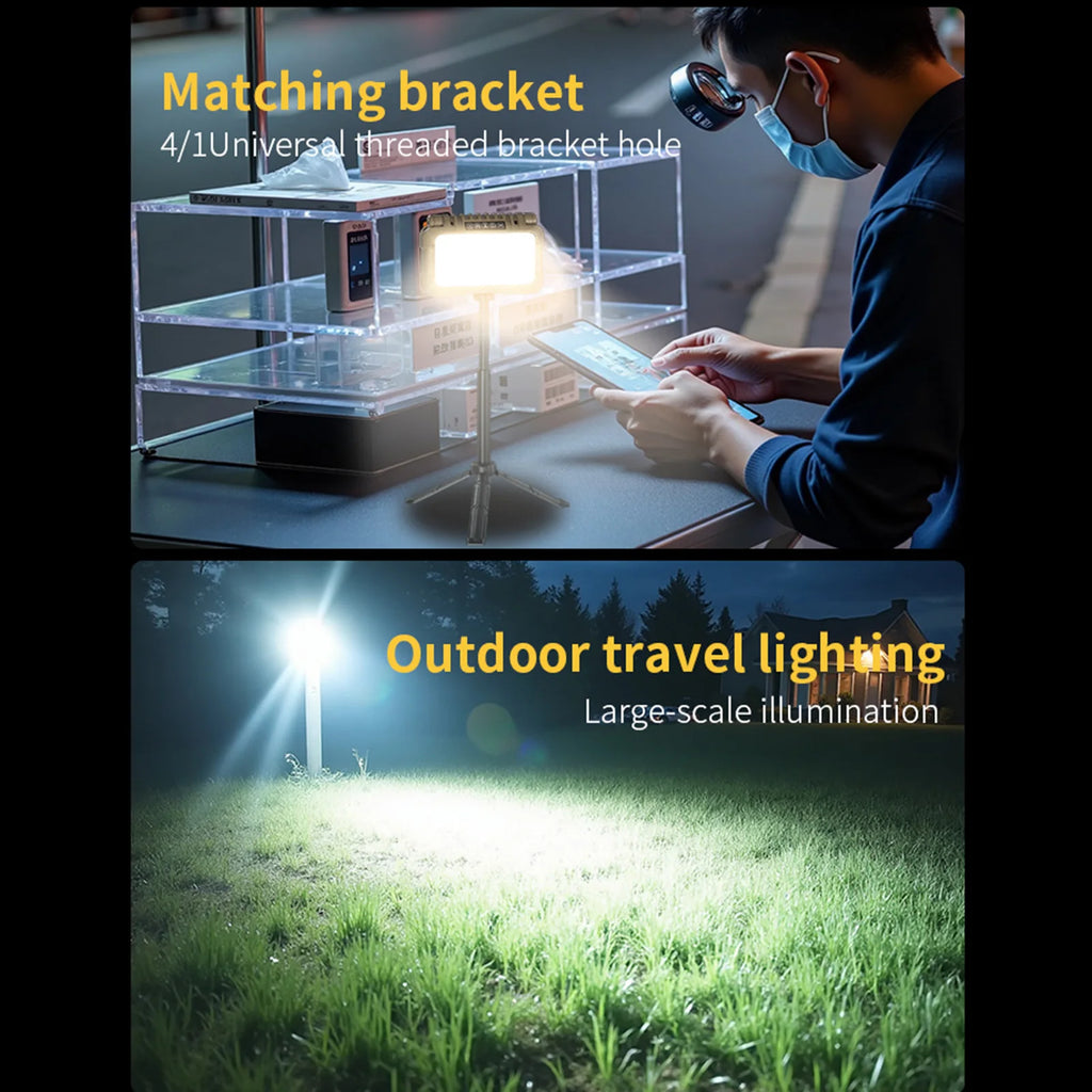 Camping Lantern Multifunctional Foldable Tent Lanterns 5 Lighting Modes Rainproof Camping Lamp for Outdoor Emergency Searchlight