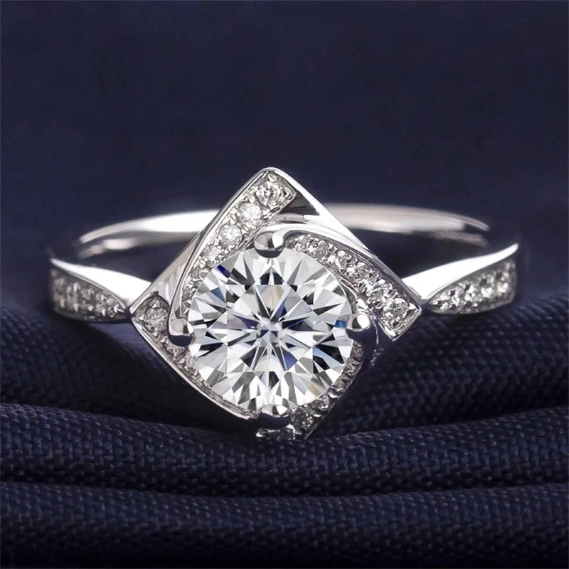 Engagement Rings for Women Romantic Fashion Jewelry Flower Rose Design Fine Bijoux Femme Wedding Bands Proposal Ring CC095