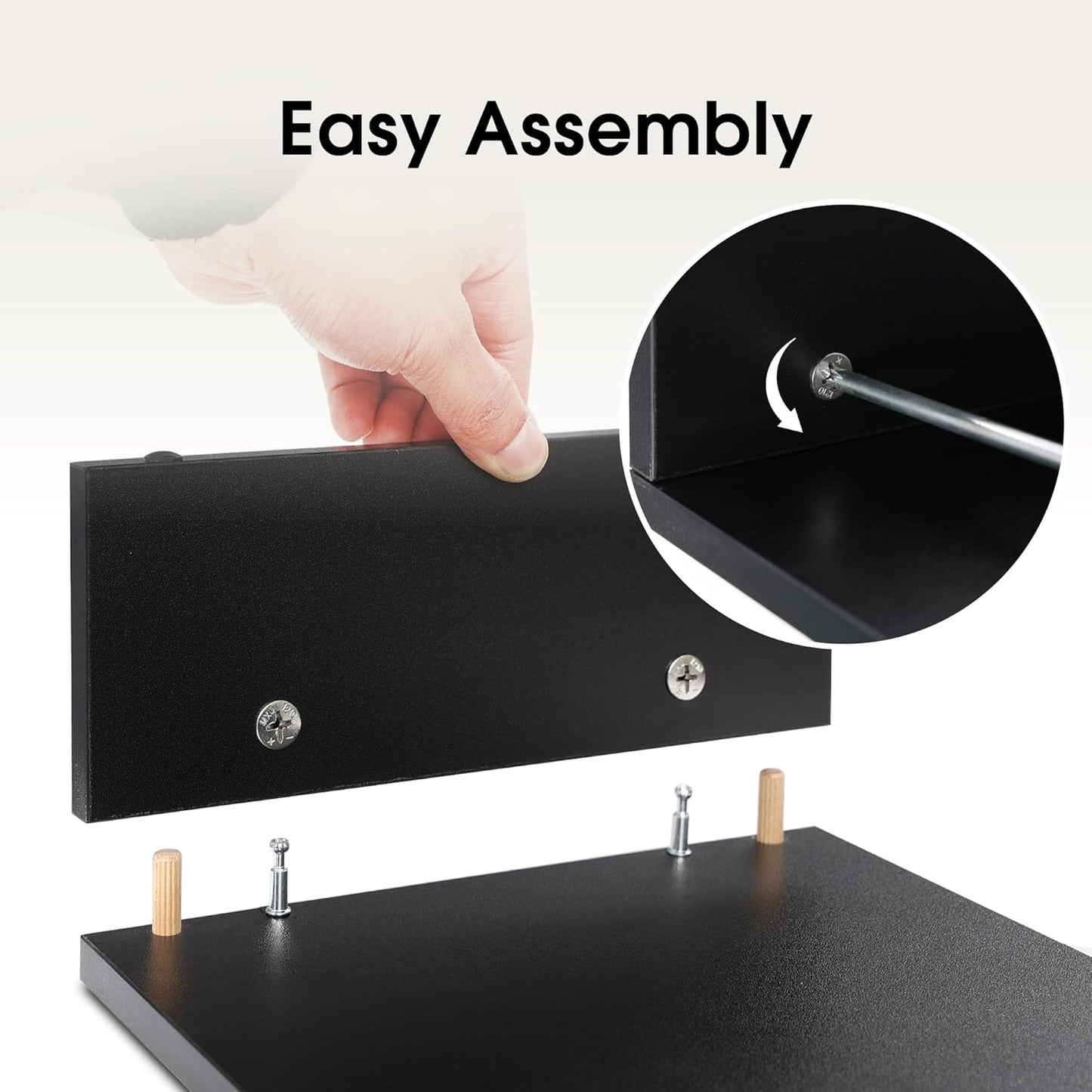 Dual Monitor Stand – 3 Shelf Computer Monitor Riser, Wood Desktop Stand with Adjustable Length and Angle, Desk Accessories, Office Supplies Medium Black,Dt108001Wb