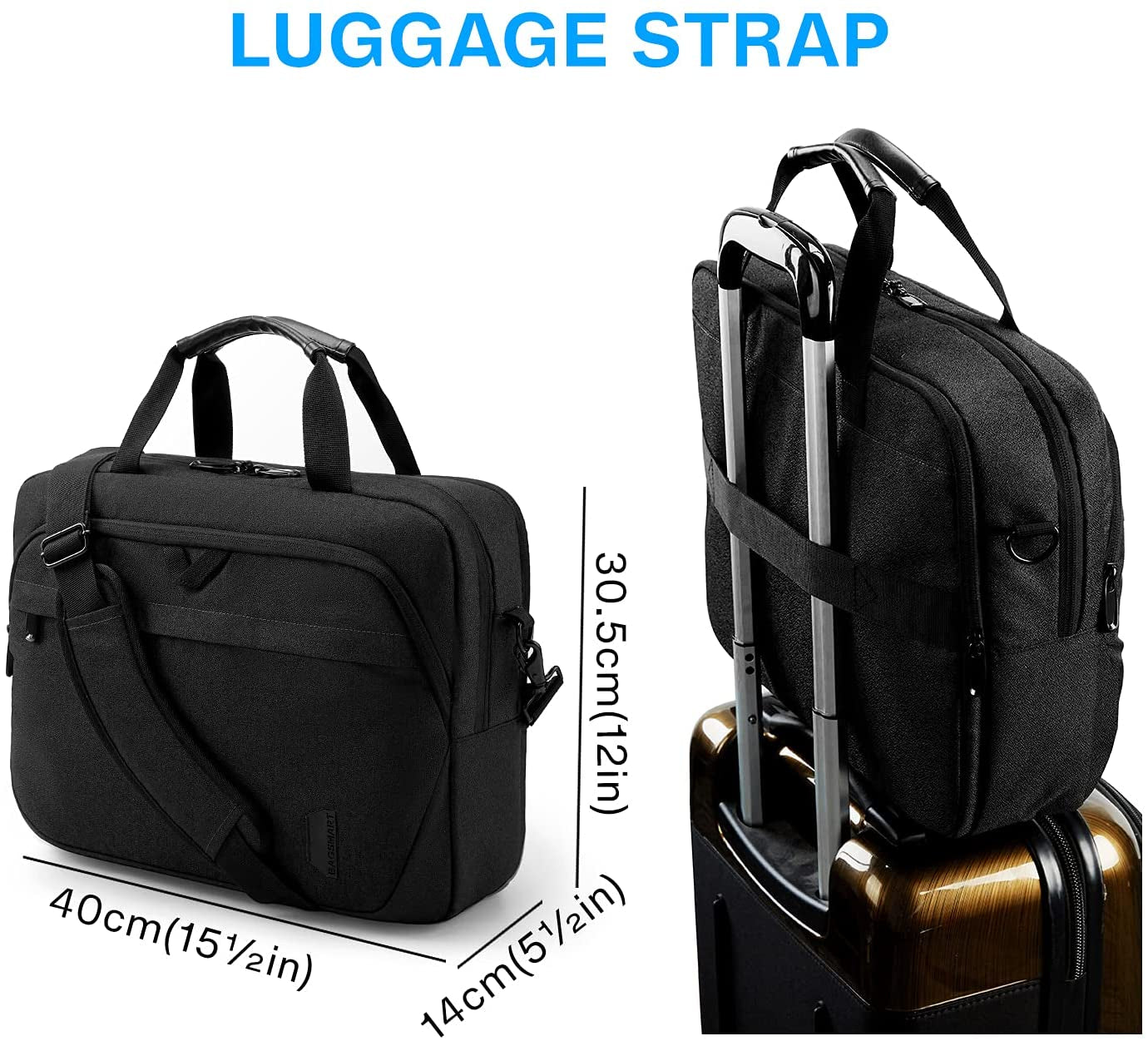 Laptop Bag, 15.6 Inch Briefcase Men, Lockable Computer Bag Work Bag, Water-Repellent Shoulder Messenger Bag Travel Office Business, Black